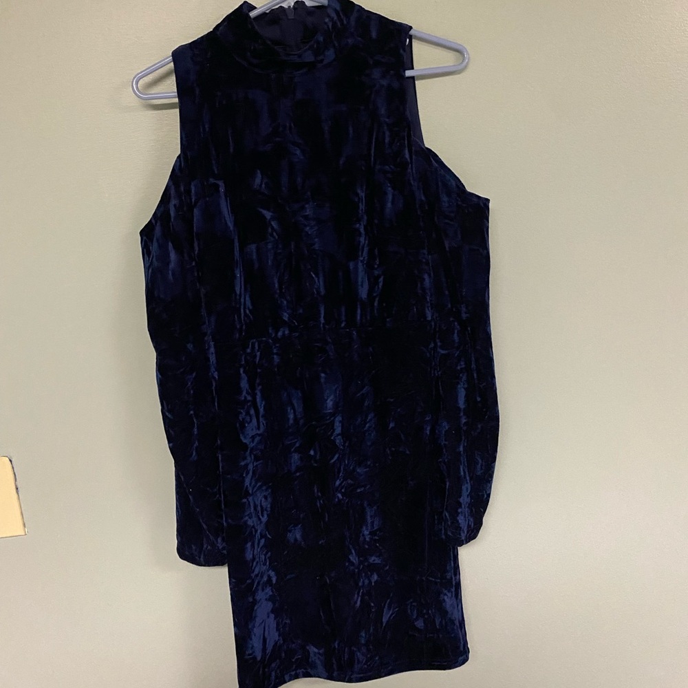Navy Blue velvet homecoming dress